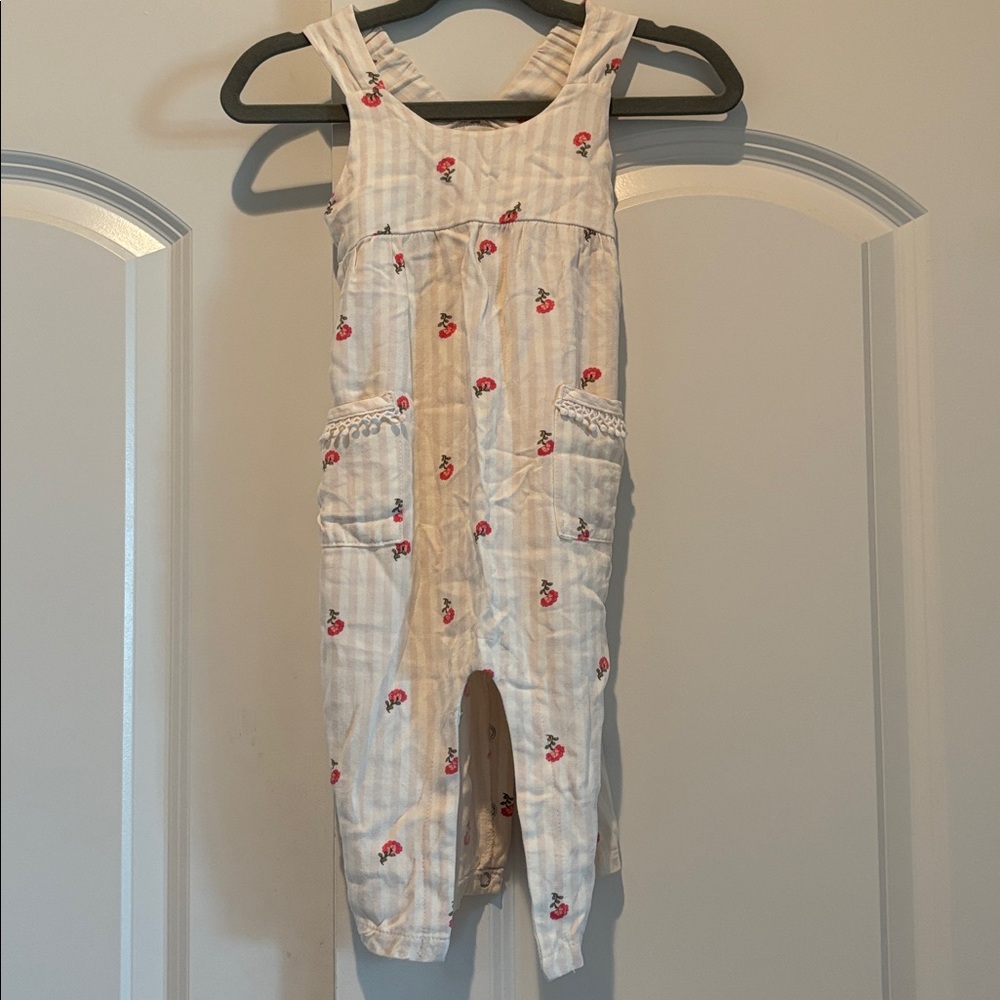 Adorable Jessica Simpson Striped Jumpsuit with Floral Print